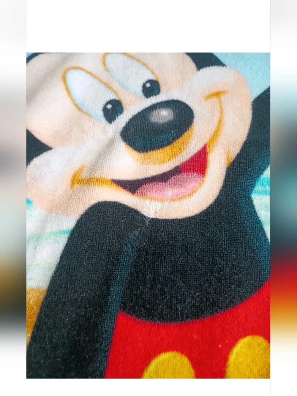 Vintage Walt Disney World Beach Towel Mickey Mouse Sand Castle Disneyland 34x60